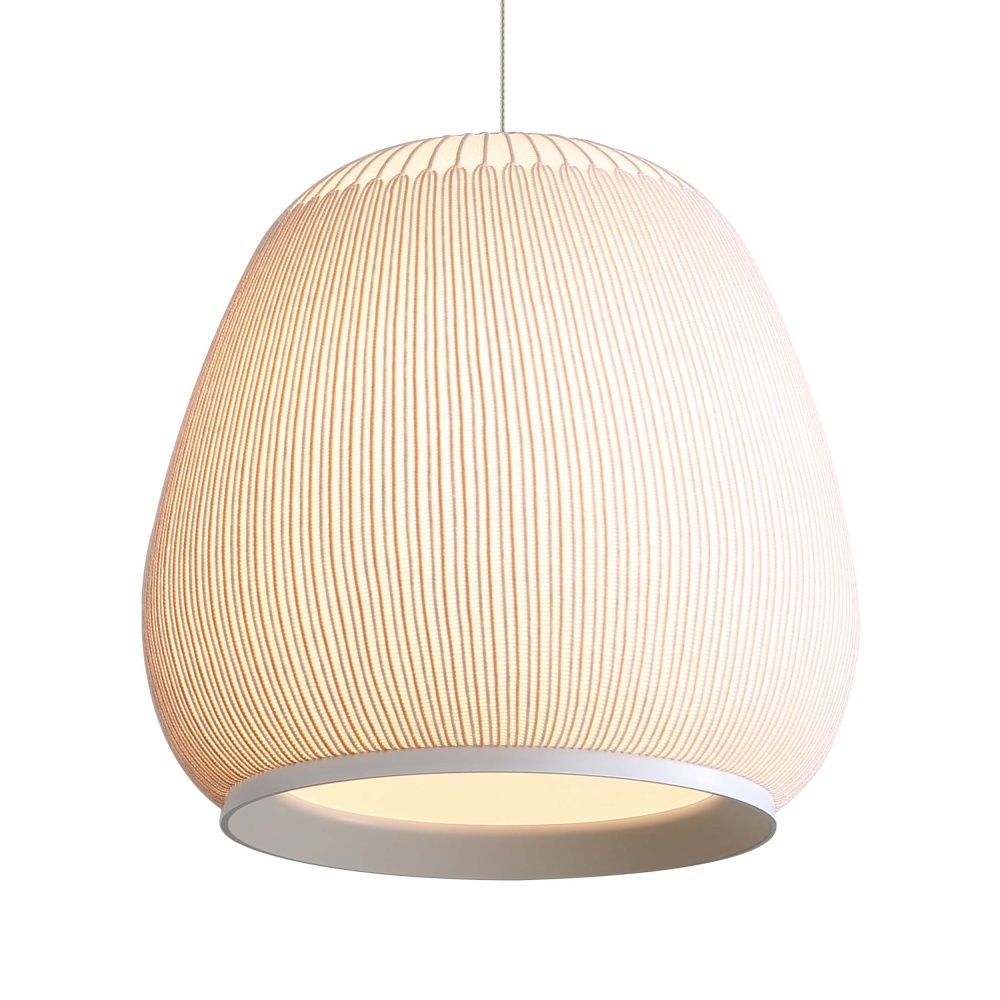Golden Lighting Tela Integrated LED 18in Pendant in Sand Yellow
